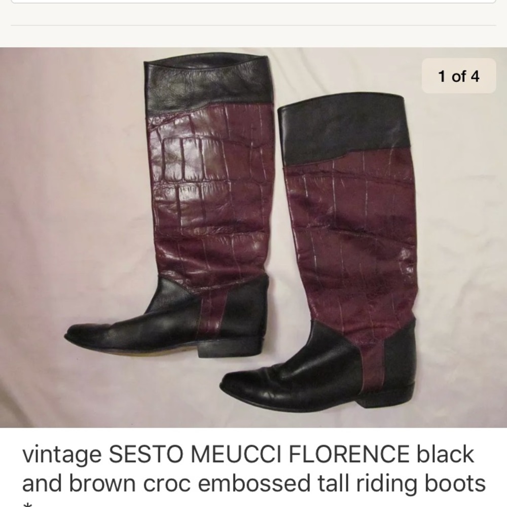 Vintage SESTO MEUCCI pull on croc riding boots